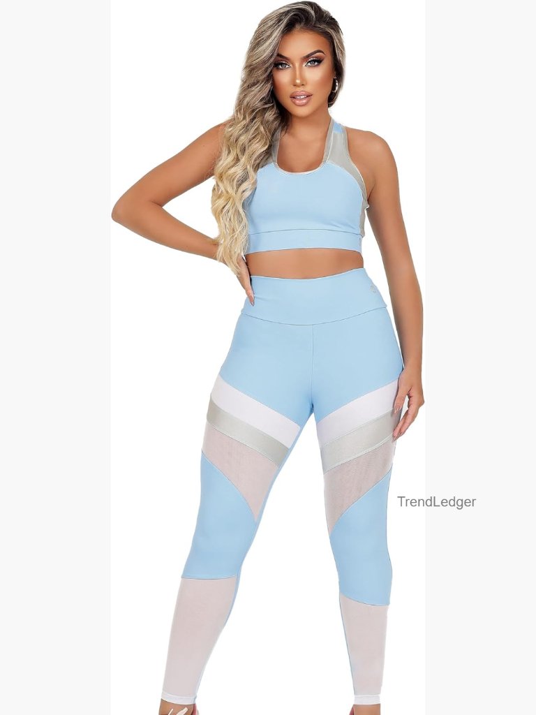 Medium Ribbed Seamless Workout Set High Waist Leggings Sports Bra